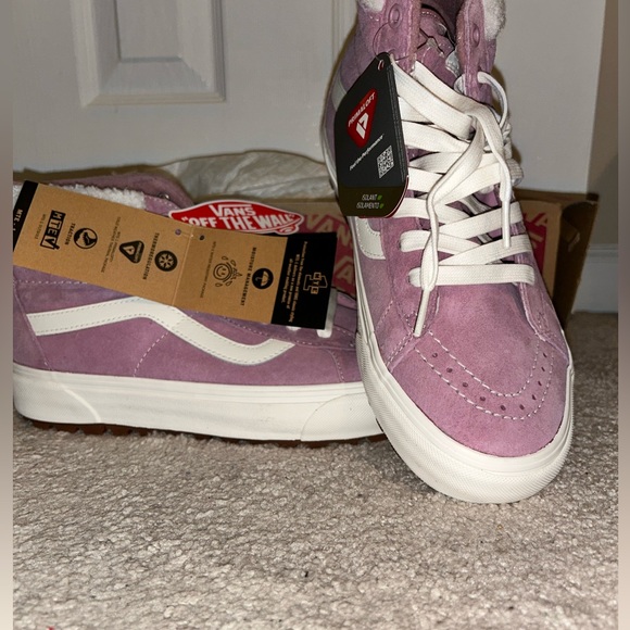 Vans 9.5 (Men) / 11 (Women ) Sk8-Hi MTE Suede Sherpa Lilas Sneaker Boot Winter - Picture 3 of 7